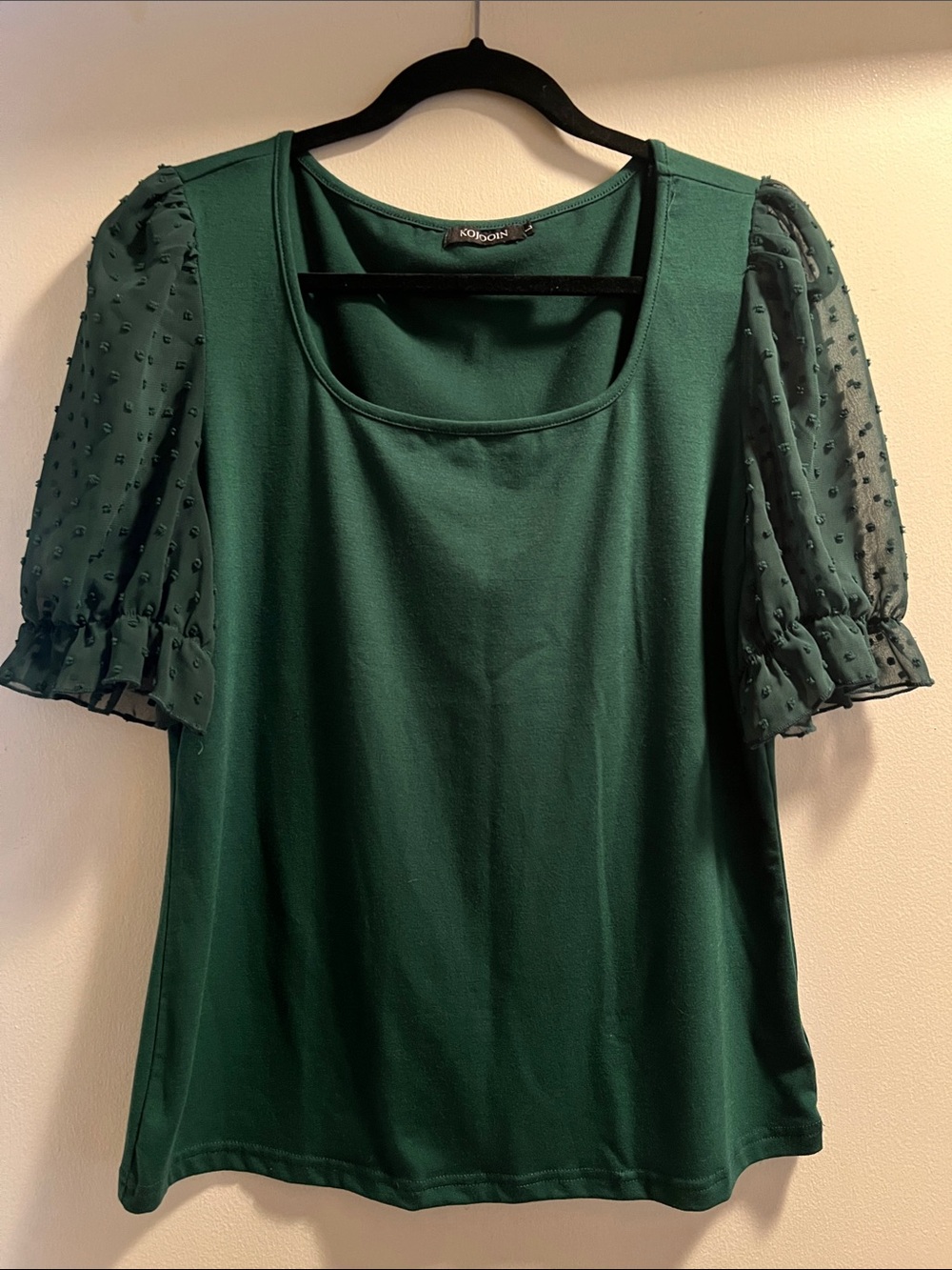 Korson Emerald Puff-Sleeve Women's Blouse - worn once